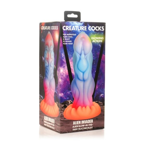 XR Brands Alien silikonowy model świecący w ciemności 21 cm kolorowy XR Brands Alien silikonowy model świecący w ciemności 21 cm kolorowy