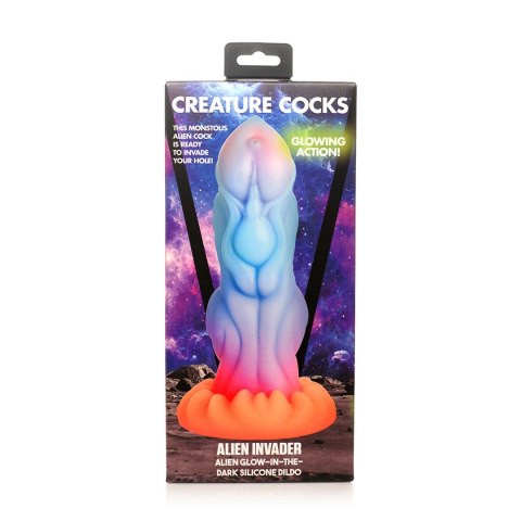 XR Brands Alien silikonowy model świecący w ciemności 21 cm kolorowy XR Brands Alien silikonowy model świecący w ciemności 21 cm kolorowy