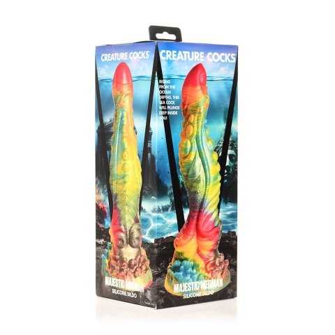 XR Brands Majestic Merman silikonowy model z przyssawką 26 cm tęczowy XR Brands Majestic Merman silikonowy model z przyssawką 26 cm tęczowy