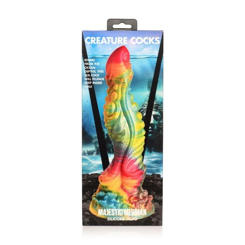XR Brands Majestic Merman silikonowy model z przyssawką 26 cm tęczowy XR Brands Majestic Merman silikonowy model z przyssawką 26 cm tęczowy