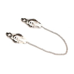 XR Brands Primal koniczynowe zaciski z kolcami, metal, łańcuszek 30 cm