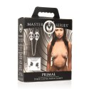 XR Brands Primal koniczynowe zaciski z kolcami, metal, łańcuszek 30 cm