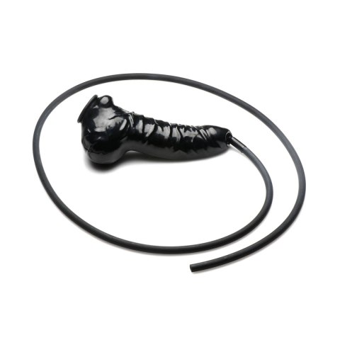 XR Brands - osłona anatomiczna z lateksu z przewodem, czarna XR Brands - osłona anatomiczna z lateksu z przewodem, czarna