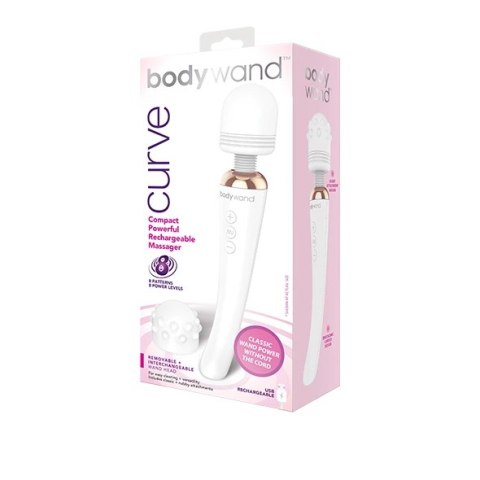 Bodywand Curve Wand Massager White - bezprzewodowy masażer z 8 trybami Bodywand Curve Wand Massager White - bezprzewodowy masażer z 8 trybami