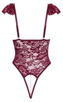 Cottelli Lingerie Body M z Perłowymi Akcentami, Bordowy, Koronkowy