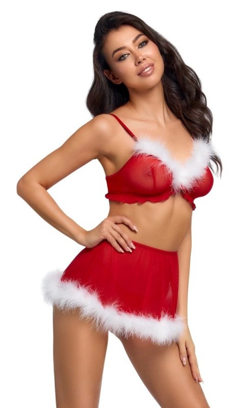 Cottelli Lingerie X-Mas Komplet Bielizny 3-częściowy S/M Czerwony