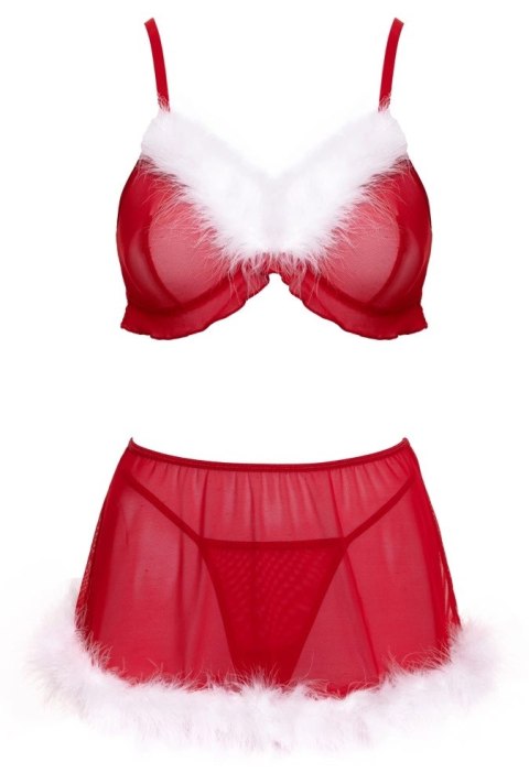 Cottelli Lingerie X-Mas Komplet Bielizny 3-częściowy S/M Czerwony