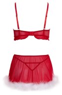 Cottelli Lingerie X-Mas Komplet Bielizny 3-częściowy S/M Czerwony