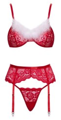 Cottelli Lingerie X-Mas komplet bielizny koronkowej S/M czerwień