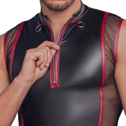 NEK Koszulka bez rękawow 2XL czarna z czerwonymi akcentami matowa