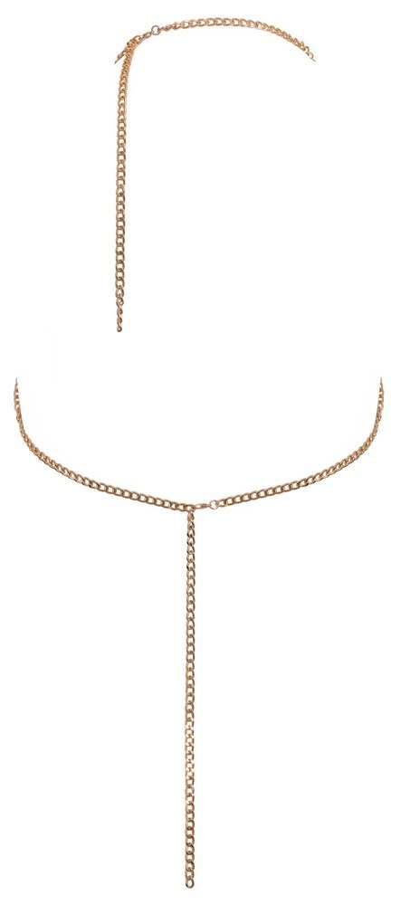 Cottelli Body Chain złoty - elegancka ozdoba na ciało, regulowana