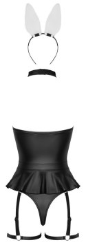 Cottelli Costumes Bunny Body S czarny kostium z uszami i chokerem