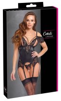 Cottelli Lingerie Basque Pearls M czarne koronkowe z perełkami