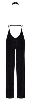 Noir Handmade Jumpsuit XL Czarny Połyskujący Z Odsłoniętymi Ramionami