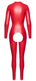 Noir Handmade Jumpsuit Powerwetlook Czerwony S z Długim Zamkiem