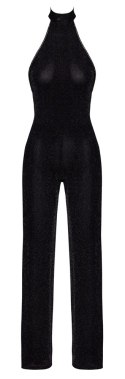 Noir Handmade Jumpsuit S Czarny Połyskujący z Odkrytymi Ramionami