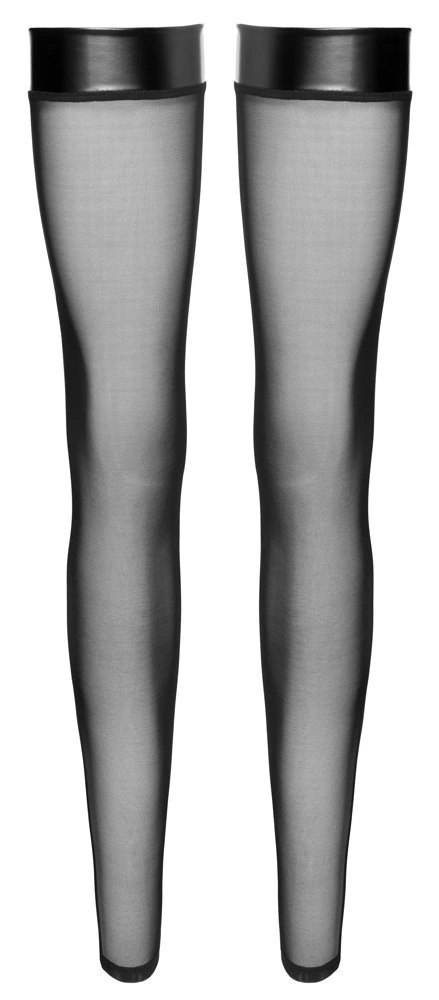 Noir Handmade Pończochy Bezstopkowe Powerwetlook z Kryształkami M