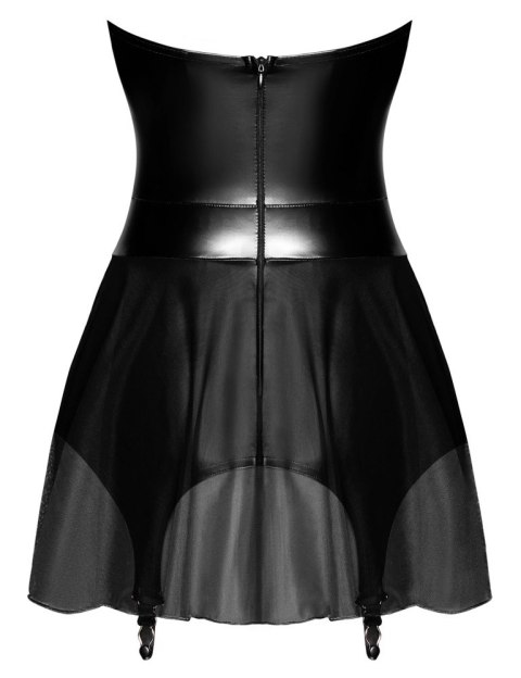 Noir Handmade Sukienka Mini z Szelkami Powerwetlook S Czarna