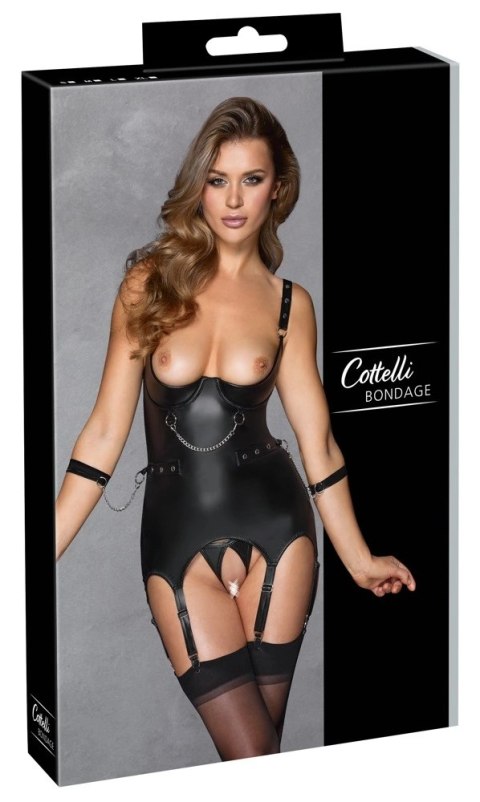 Cottelli Collection Bondage L - zestaw z kajdankami i paskami do pończoch