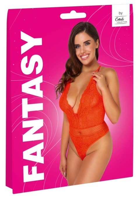 Cottelli Fantasy Body S/M neon koralowy koronkowy tiul regulacja
