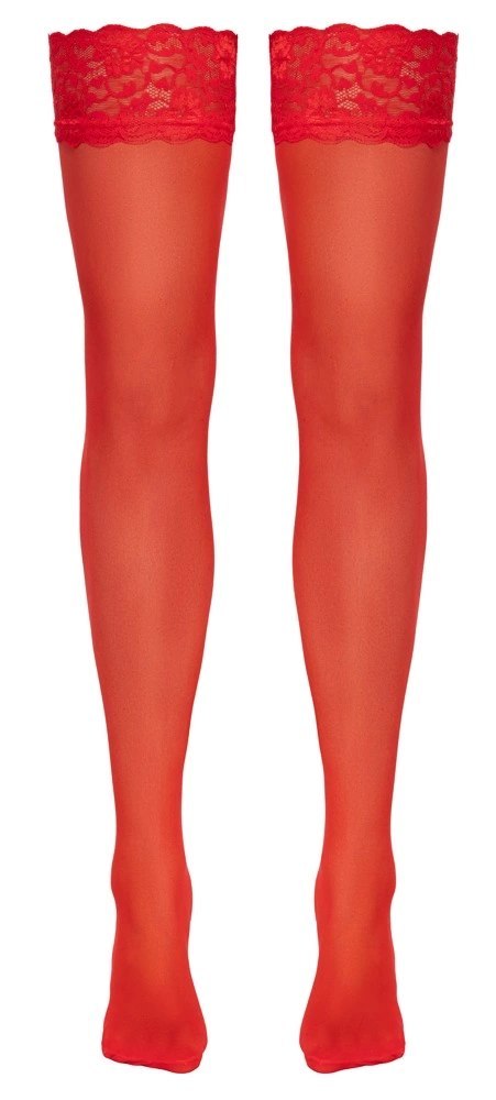 Cottelli LEGWARE Pończochy Czerwone S z Koronką 20 DEN Oeko-Tex