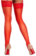 Cottelli LEGWARE pończochy czerwone XL z szeroką koronką 20 den