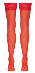 Cottelli LEGWARE pończochy czerwone M z szeroką koronką 20 DEN