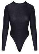 Cottelli PARTY Body M czarne ze srebrnym połyskiem brokatowy materiał