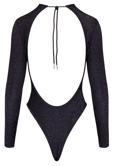 Cottelli PARTY Body M czarne ze srebrnym połyskiem brokatowy materiał