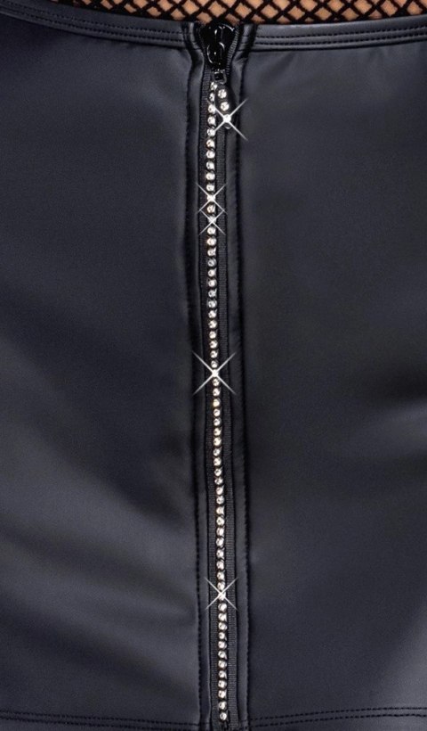 Cottelli PARTY Mini spodniczka czarna z dżetami i zamkiem S