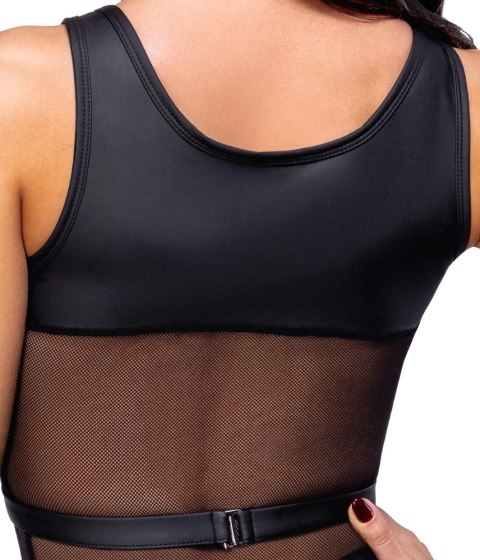 Cottelli PARTY Sukienka mini XL z siateczki i stringami czarna