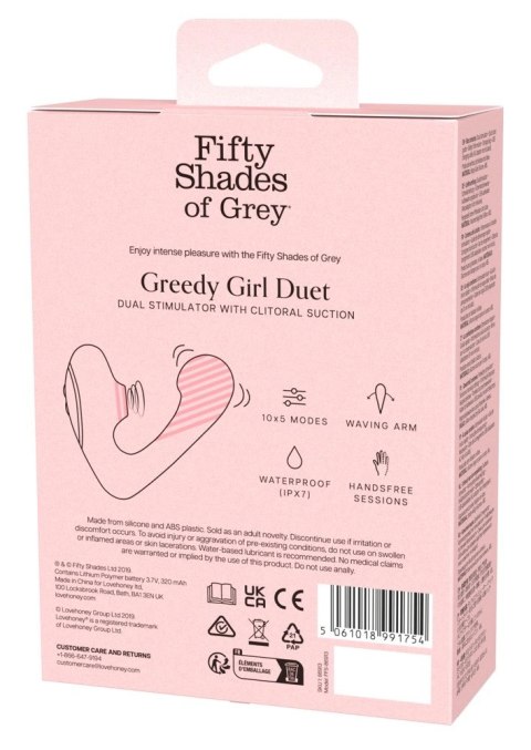 Fifty Shades of Grey Greedy Girl Duet - system podwojnej stymulacji, czarny