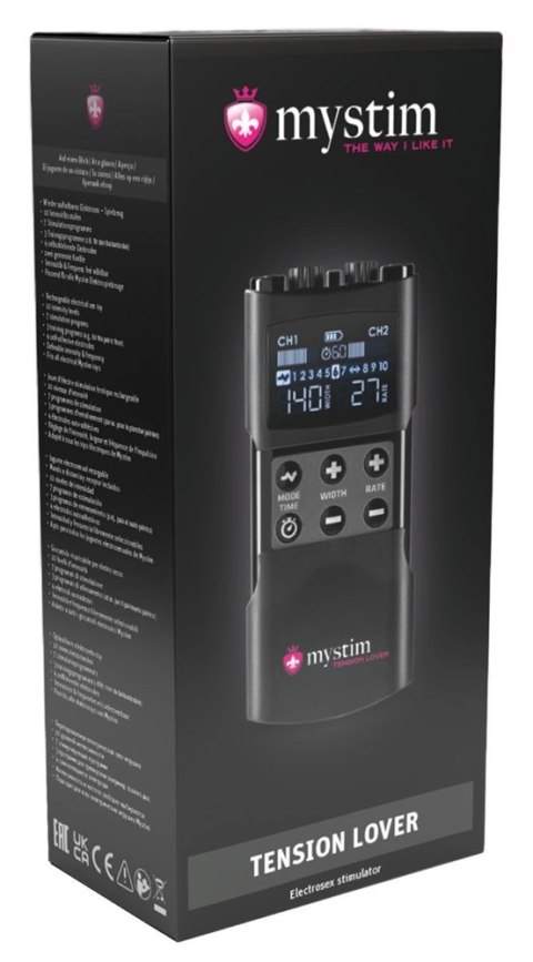 Mystim Tension Lover 2 - Zaawansowany Powerbox E-Stim, 2 kanały, USB-C