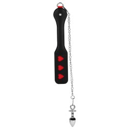 Ouch! Hearts Paddle z łańcuszkiem i metalowym akcesorium 8714273048066