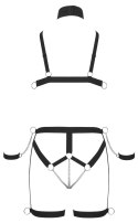 Bad Kitty Harness Bikini S - Elastyczna uprząż z regulacją i łańcuszkami