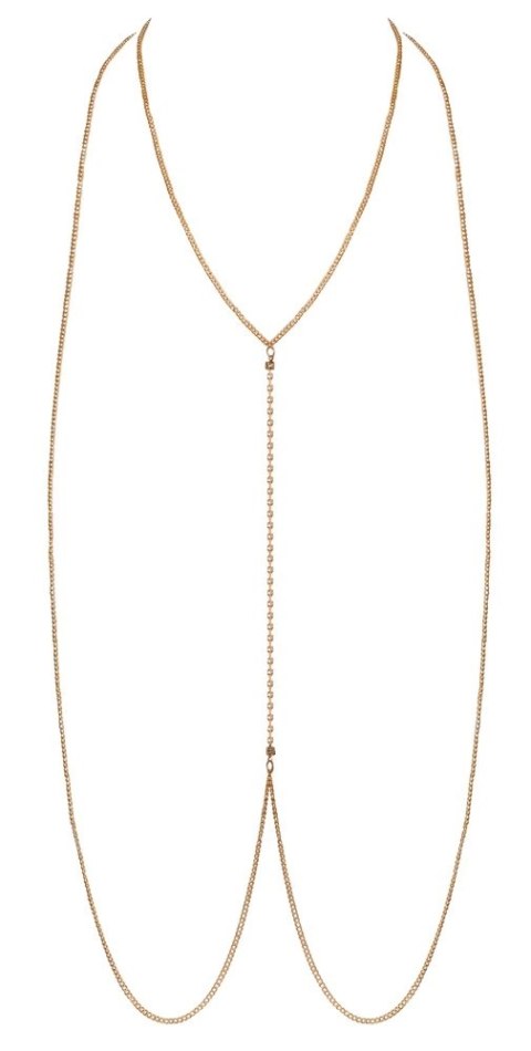 Cottelli Body Chain Gold - Złoty łańcuszek ozdobny do ciała z regulacją