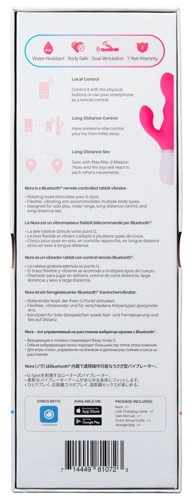 Lovense Nora - Intuicyjny model zdalny Bluetooth, silikonowy, 24,2 cm