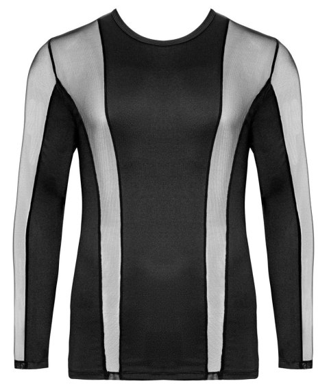 Svenjoyment Koszula Męska XL Czarna Siateczkowa z Długim Rękawem