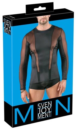 Svenjoyment Koszula Męska L Długi Rękaw Czarna Siateczka Elastyczna