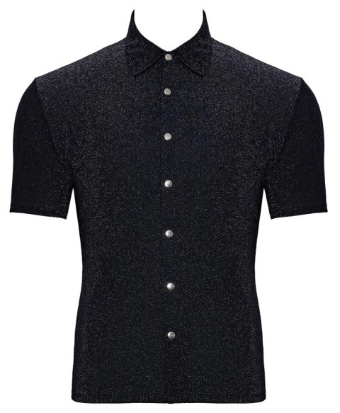 Svenjoyment Koszula Męska Lurex Srebrna 2XL z Kołnierzykiem