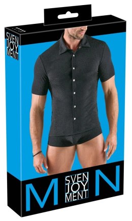 Svenjoyment Koszula Męska Srebrna Lureks L z Kołnierzykiem L