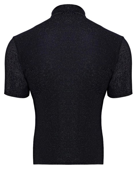 Svenjoyment Koszulka Męska Srebrna Lurex S Krotki Rękaw Slim Fit