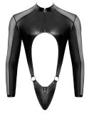 Svenjoyment Men's Body XL czarny kombinezon matowy z siateczką