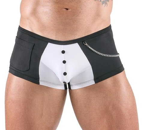 Svenjoyment Spodnie kelnerskie męskie S czarno-białe z łańcuszkiem