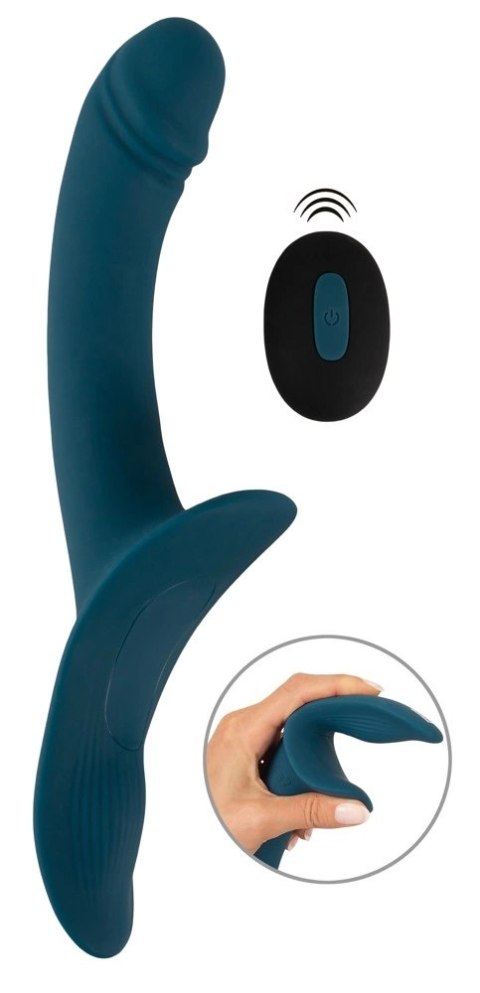 You2Toys Your Strap-On RC Vibrator Blue - Zestaw z uprzężą i pilotem