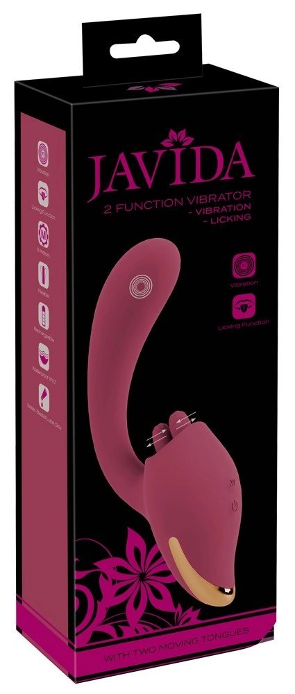 Javida 2-Function Vibrator & Licking System silikonowy 20,6 cm fioletowy