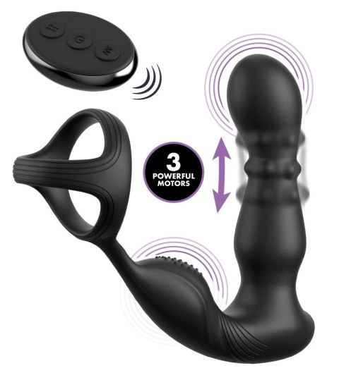 Pipedream Anal Fantasy Elite Slide & Glide Black, system masażu, 19 cm