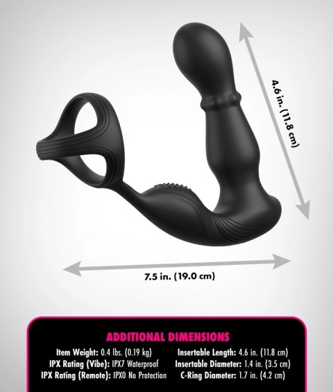 Pipedream Anal Fantasy Elite Slide & Glide Black, system masażu, 19 cm