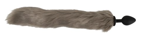 You2Toys Fluffy Tail Grey silikonowy model z futrzanym ogonem 45 cm