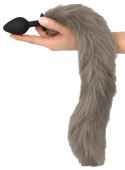 You2Toys Fluffy Tail Grey silikonowy model z futrzanym ogonem 45 cm